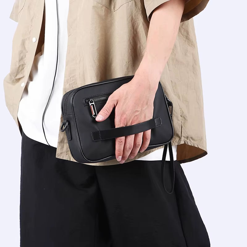 Fashion Casual Men Small Shoulder Bag High Quality Soft PU Men'S Mini Handbag Day Clutch Bag Phone Bag