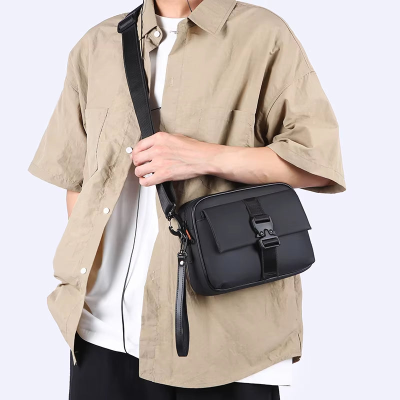Fashion Casual Men Small Shoulder Bag High Quality Soft PU Men'S Mini Handbag Day Clutch Bag Phone Bag