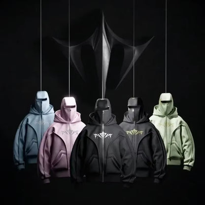 Y2K Zip up Hoodie New Harajuku Ninja Hoodie High Quality Sweatshirt 2000S Vintage Gothic Casual Men Women Hip Hop Streetwear Top