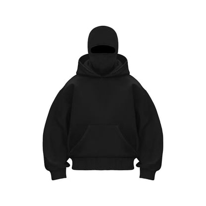 2025 Hot New Men'S Balaclava Hoodies Half Zip up Pullover Double Hooded Fleece Sweatshirt Unisex Fall Winter Outfits for Men